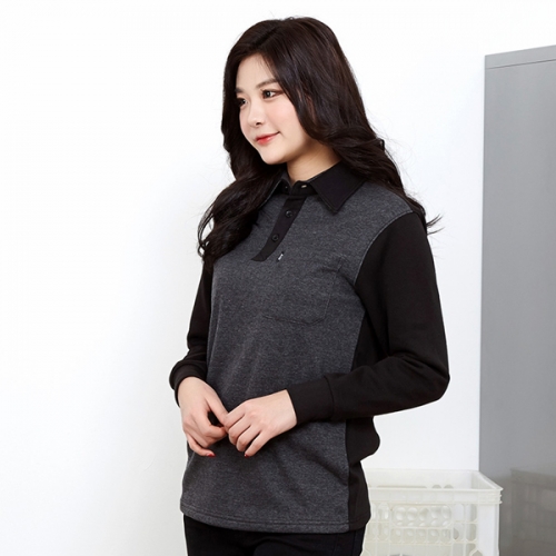 기모티셔츠 겨울 카라티 MT-6001 - 6002