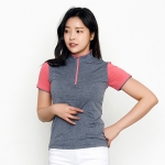 유니렉스 스판덱스 여성 반집업 배색 카라티셔츠 회사 유니폼 단체티제작 SH-79