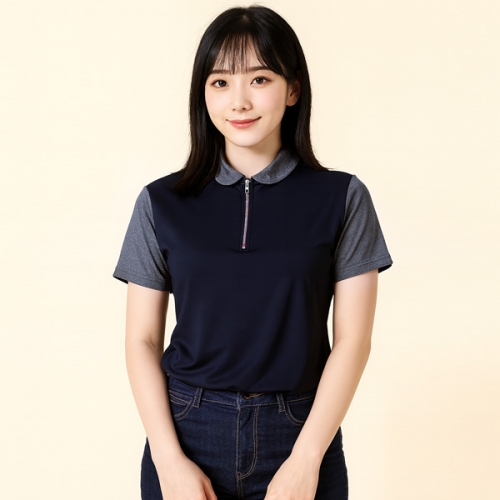 유니렉스 스판덱스 여성 반집업 배색 카라티셔츠 회사 유니폼 단체티제작 SH-79