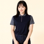 유니렉스 스판덱스 여성 반집업 배색 카라티셔츠 회사 유니폼 단체티제작 SH-79