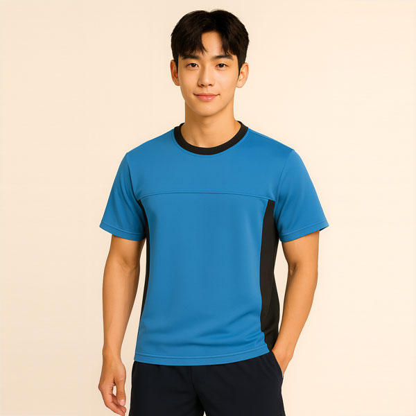 쿨론 라운드 티셔츠 배색 BJ-1610