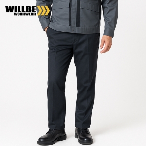 윌비(WILLBE) 네이비 사철복 원턱 바지 PR-410