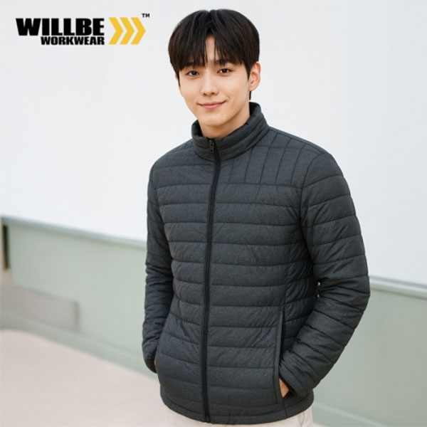윌비(WILLBE) 남성 경량 패딩 등산 점퍼 그레이 CT-402