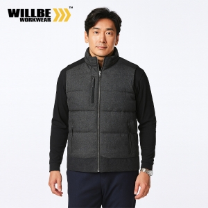 윌비(WILLBE) 헤링본 남자패딩조끼 겨울작업조끼 CT-803