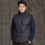 윌비 겨울 작업복 단체패딩조끼 블랙진 데님 방한조끼 PR802
