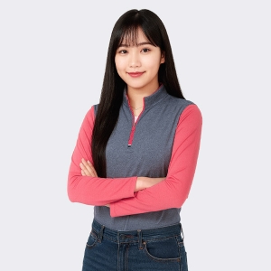 스판덱스 여성 반집업 긴팔티(반팔 가능) SH-21