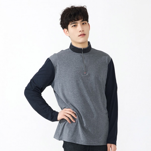 스판덱스 티셔츠 남성 반집업 긴팔 (반팔 가능) SH-37
