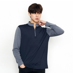 스판덱스 남성 반집업 긴팔 티셔츠(반팔 가능) SH-37