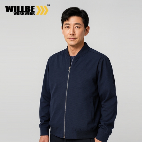 윌비 근무복 점퍼 단체복 주문제작 시어서커 블루종 CT-103
