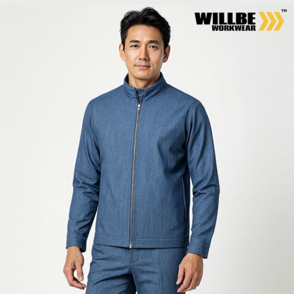 윌비(WILLBE) 멜란지 에어도트 작업복 근무복 점퍼 CT-118