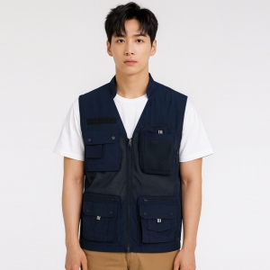 윌비(WILLBE) 작업복 네이비 망사 작업 조끼 PR-805