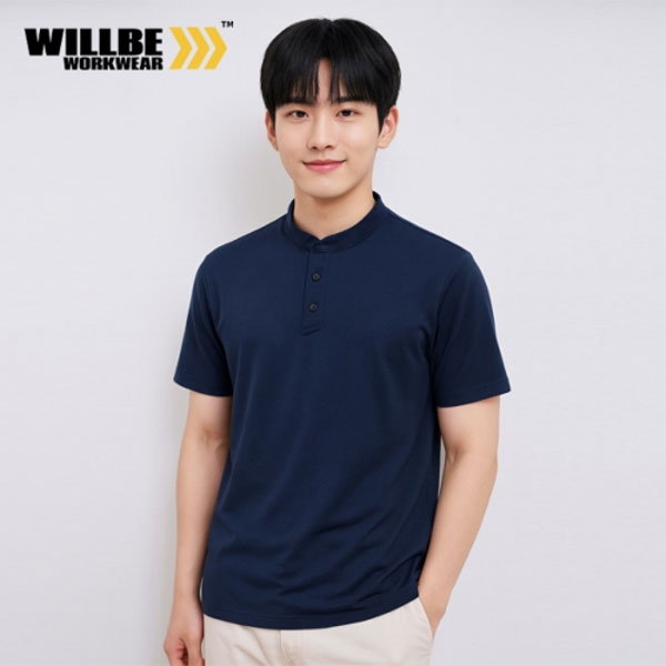 윌비(WILLBE) 헨리넥 근무복 반팔 티셔츠 CT-612~613