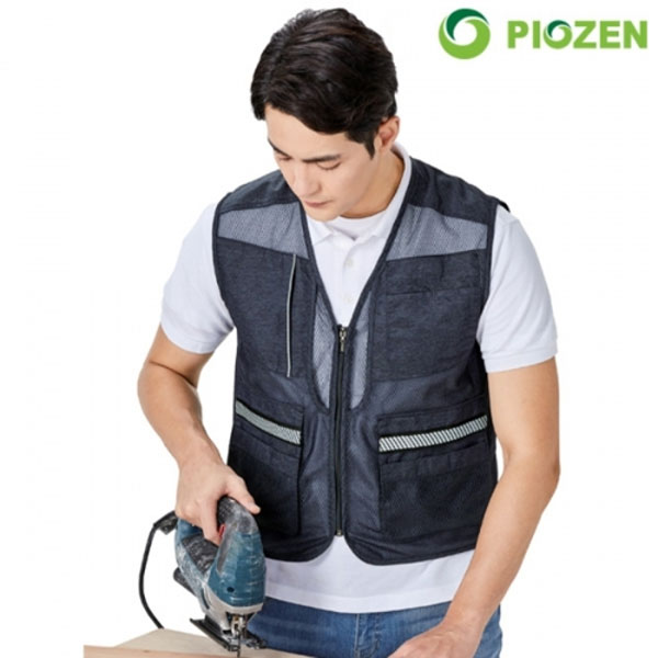 피오젠 멀티 포켓 망사 작업조끼 PS-V66