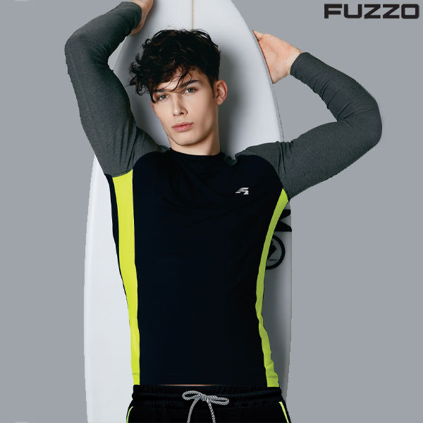 푸조(FUZZO) 남자 베이직 래글런 래쉬가드 S34-1