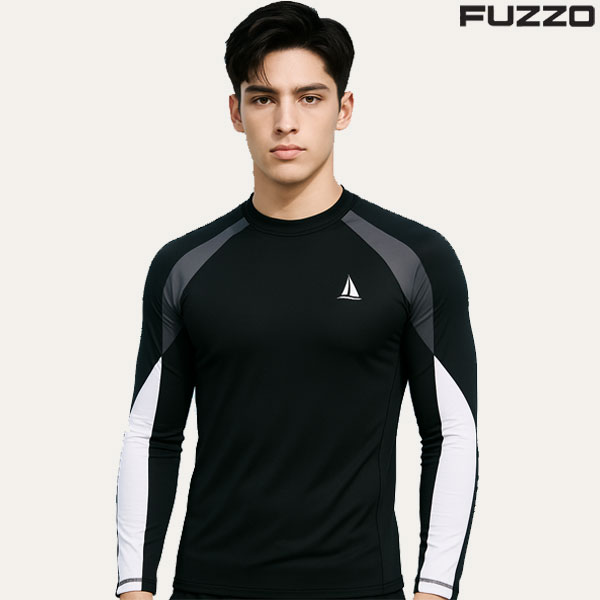 푸조(FUZZO) 남자 배색 래글런 래쉬가드 S21-1