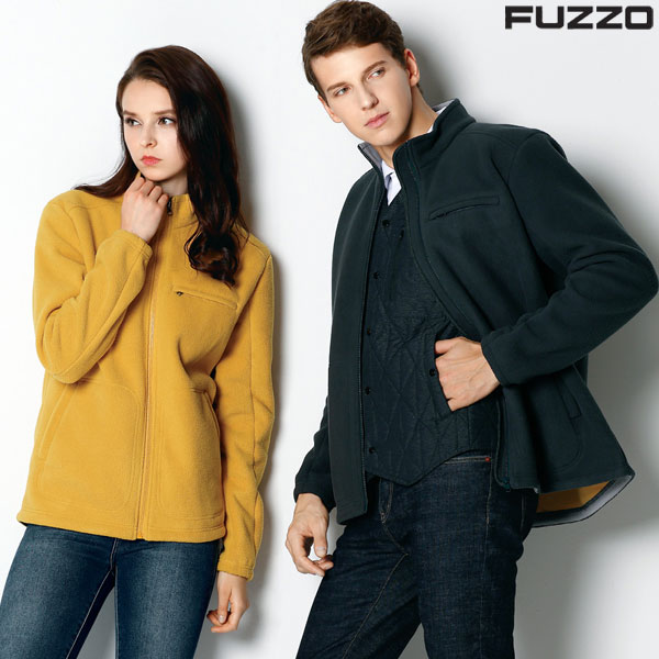 푸조 배색 플리스 집업 자켓 후리스 겨울단체복 FZ-323