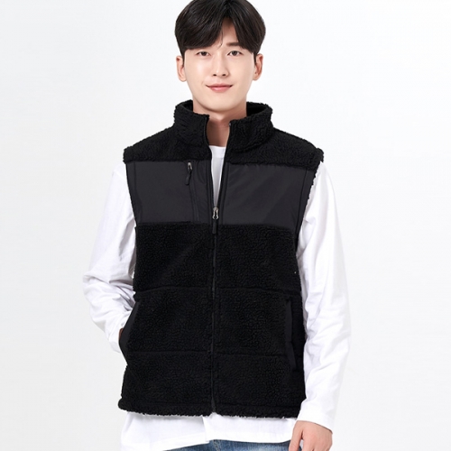 뽀글이 양털 후리스 플리스 겨울 단체복 조끼 K4 블랙