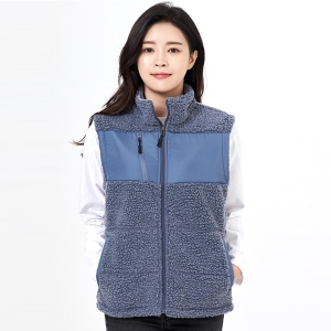 블루 뽀글이 양털 후리스 플리스 겨울 단체복 조끼