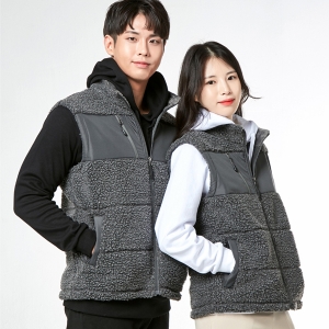 차콜 뽀글이 양털 후리스 플리스 겨울 단체복 조끼