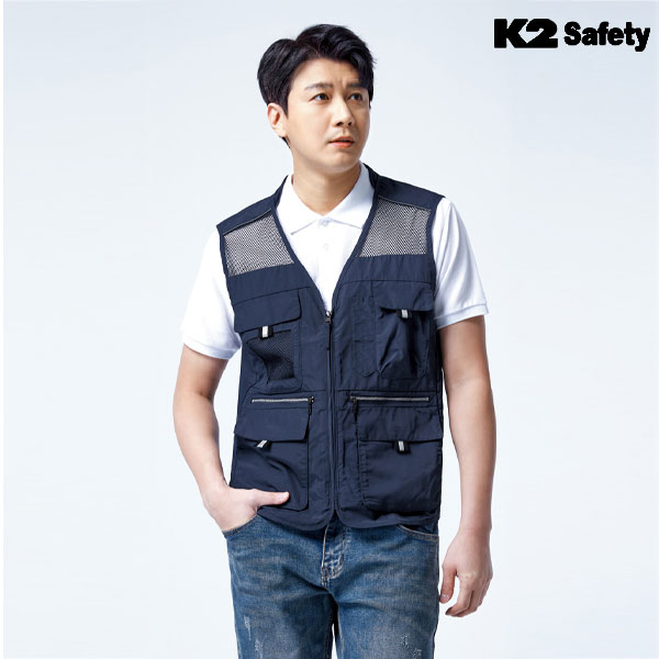 K2 세이프티 조끼 작업복 근무복 망사 베스트 21VE-613R