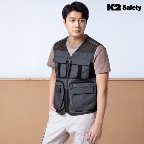 K2 세이프티 작업조끼 작업복 근무복 여름 망사 베스트 21VE-616R