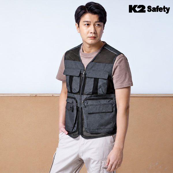 K2 세이프티 작업조끼 작업복 근무복 여름 망사 베스트 21VE-616R