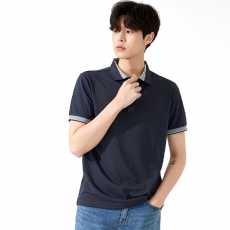 카치온 투톤 배색 반팔 카라티(긴팔가능) SH-2177