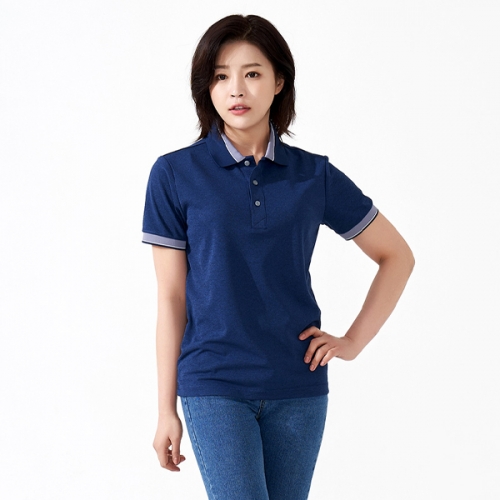 카치온 투톤 배색 반팔 카라티(긴팔가능) SH-2177