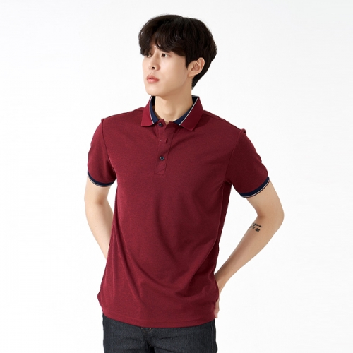 카치온 투톤 배색 반팔 카라티(긴팔가능) SH-2177