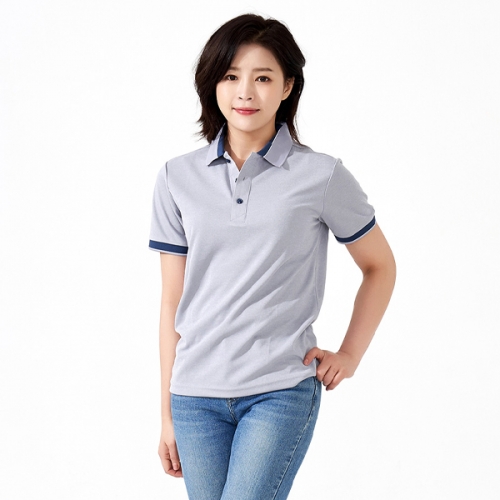 카치온 투톤 배색 반팔 카라티(긴팔가능) SH-2177