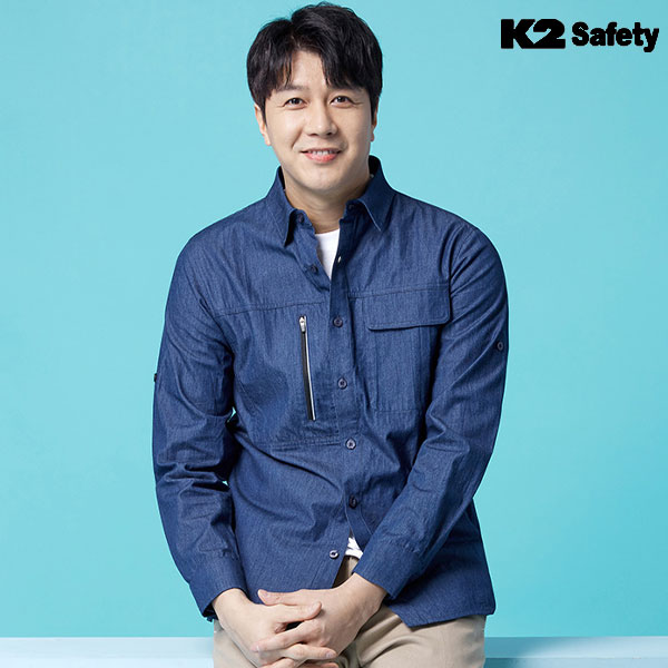 K2 세이프티 작업복 긴팔 워크셔츠 회사 작업남방 제작 SH-403R