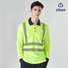 지벤 근무복 작업복 형광 티셔츠 카라티 ZB-T2135