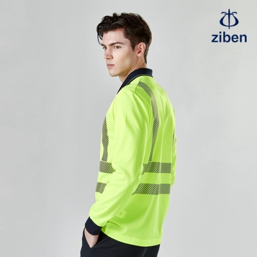 지벤 근무복 작업복 형광 티셔츠 카라티 ZB-T2135