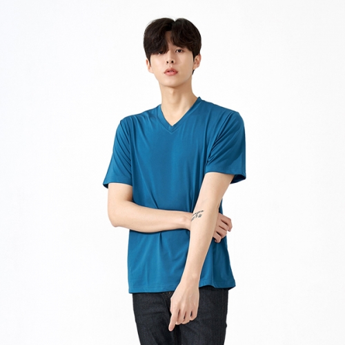 쿨론 브이넥 고급 스판 반팔티 TM-1306