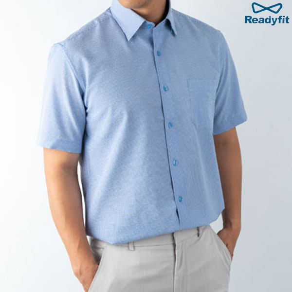 지지미 블루 반팔 와이셔츠 RFR6511