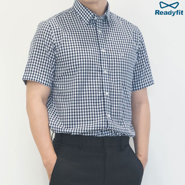 린넨스타일 체크 반팔 와이셔츠 단체복 RFV21251 - 21253