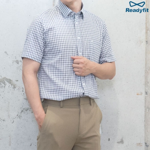 린넨스타일 체크 반팔 와이셔츠 단체복 RFV21251 - 21253