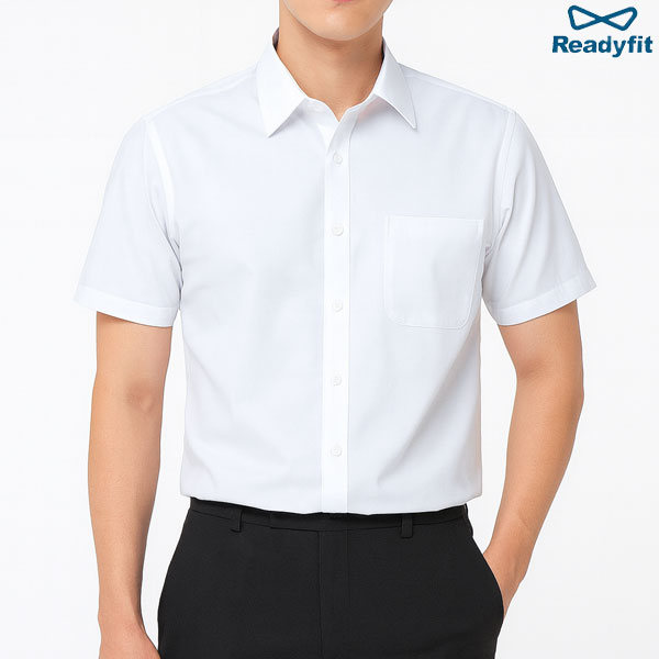 레귤러핏 다사란 특수소재 반팔 셔츠 V1165~1166