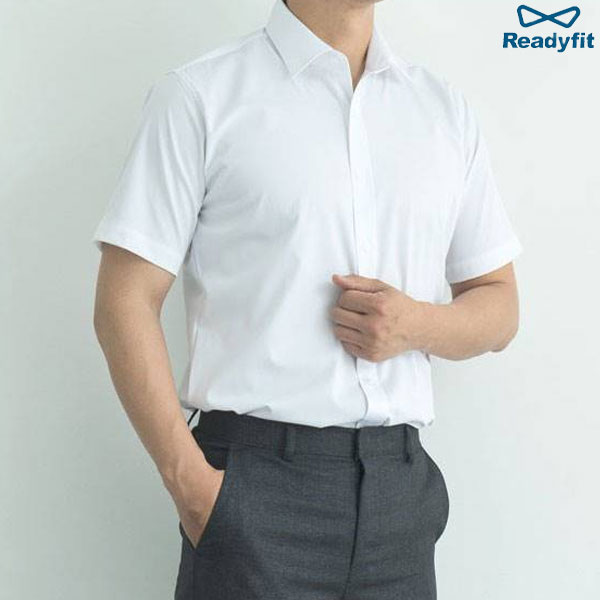 구김없는 하이스판 화이트 치즈 와이셔츠(반팔 긴팔) RF1077 - 2177