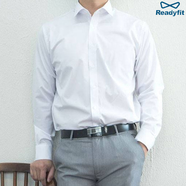 구김없는 하이스판 화이트 치즈 와이셔츠(반팔 긴팔) RF1077 - 2177