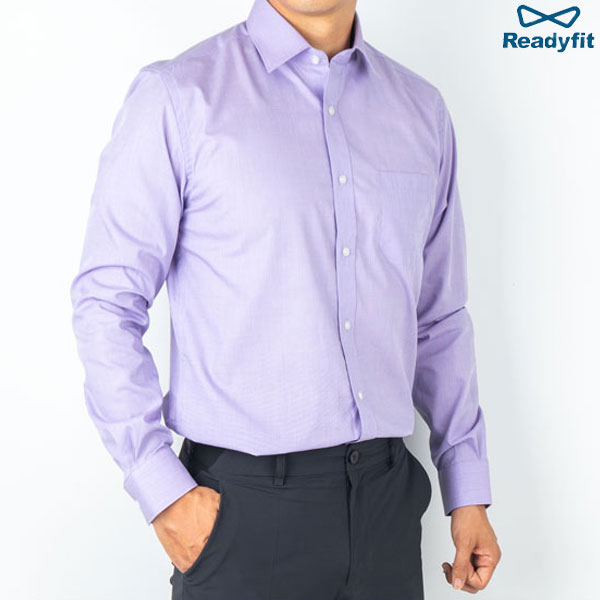 남자용 데일리 퍼플 보라색 긴팔 와이셔츠 RF1111