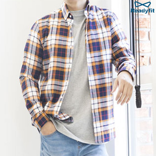 컬러풀체크 피치기모 긴팔남방셔츠 RFC10244~10250