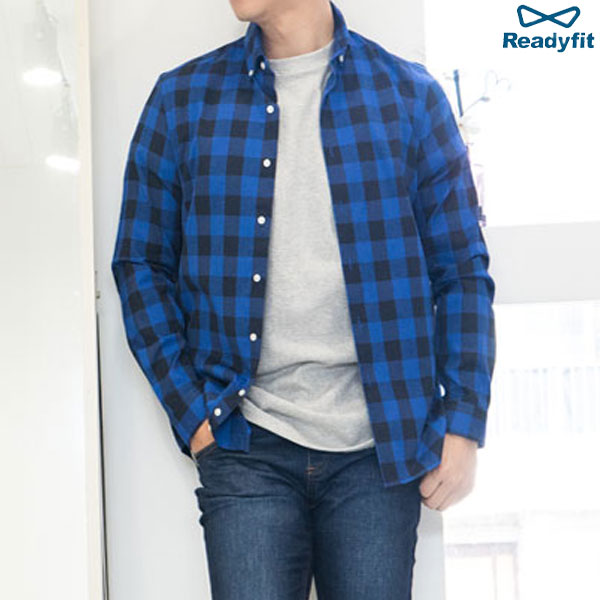 블럭체크 피치기모 긴팔남방셔츠 RFC10242~10243