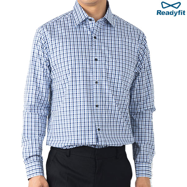 블루 클래식 체크 레귤러 긴팔 셔츠 RF1146