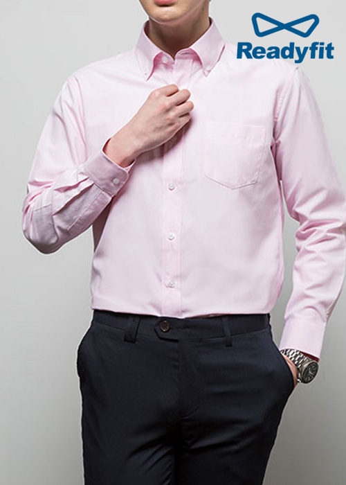 옥스포드 분홍 핑크색 긴소매 버튼다운 캐쥬얼셔츠 RF1166