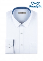 슬림 블루 배색 화이트 패턴 긴팔 와이셔츠 단체셔츠 단체복제작 SV7129