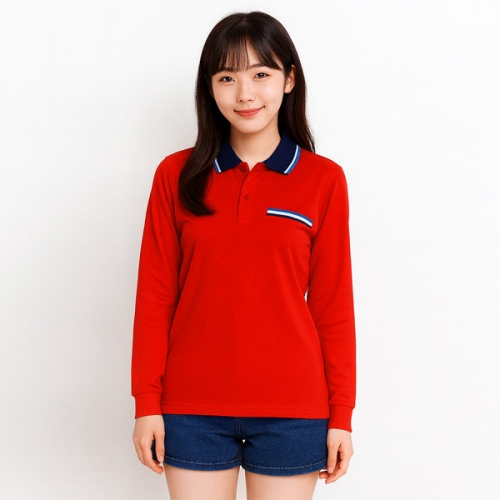 [단체티 주문제작] TC 요꼬배색 긴팔 카라티셔츠 유니폼 S-178