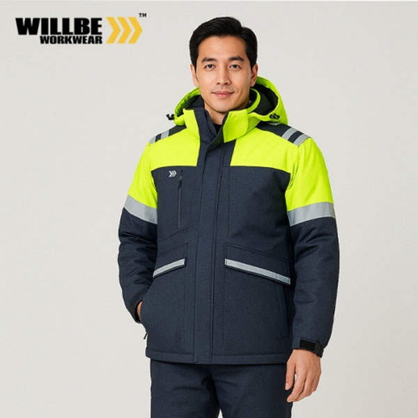 윌비(WILLBE) 네온 겨울작업복 패딩점퍼 PR-711