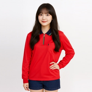 기능성 에어로쿨 지퍼 단체복 긴팔티 카라 티셔츠 회사 작업복 작업티 S-165(반팔 가능)