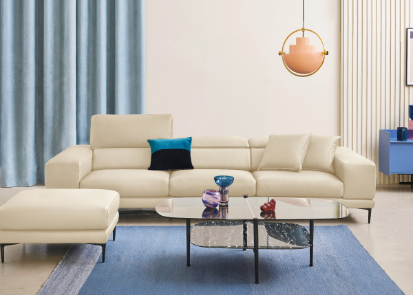 레노어 4인 헤드기능 프라우 소가죽 소파